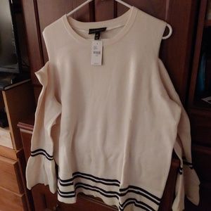 NWT Lane Bryant off white, cold shoulder,bell slev